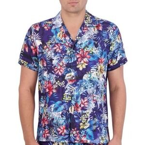 NWT Robert Graham Shirt Men's M Floral Print Short Sleeve Button‎ Up - $238